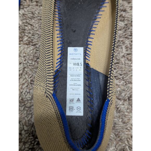 ROTHYS The Point Dune Captoe Flats Retired Womens 8.5 Cap Toe Stretch Shoes Tan - Picture 7 of 7